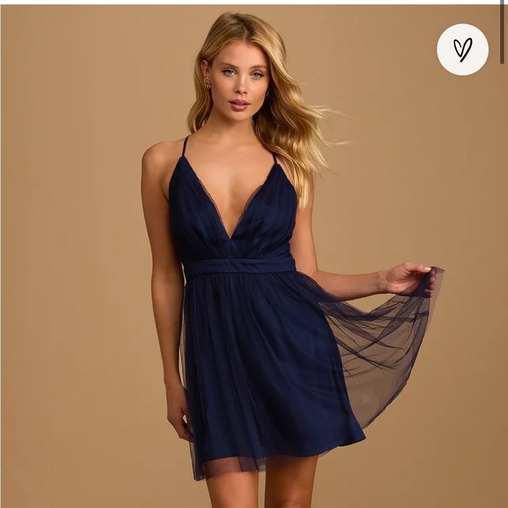 Lulus Navy Blue Skater Dress